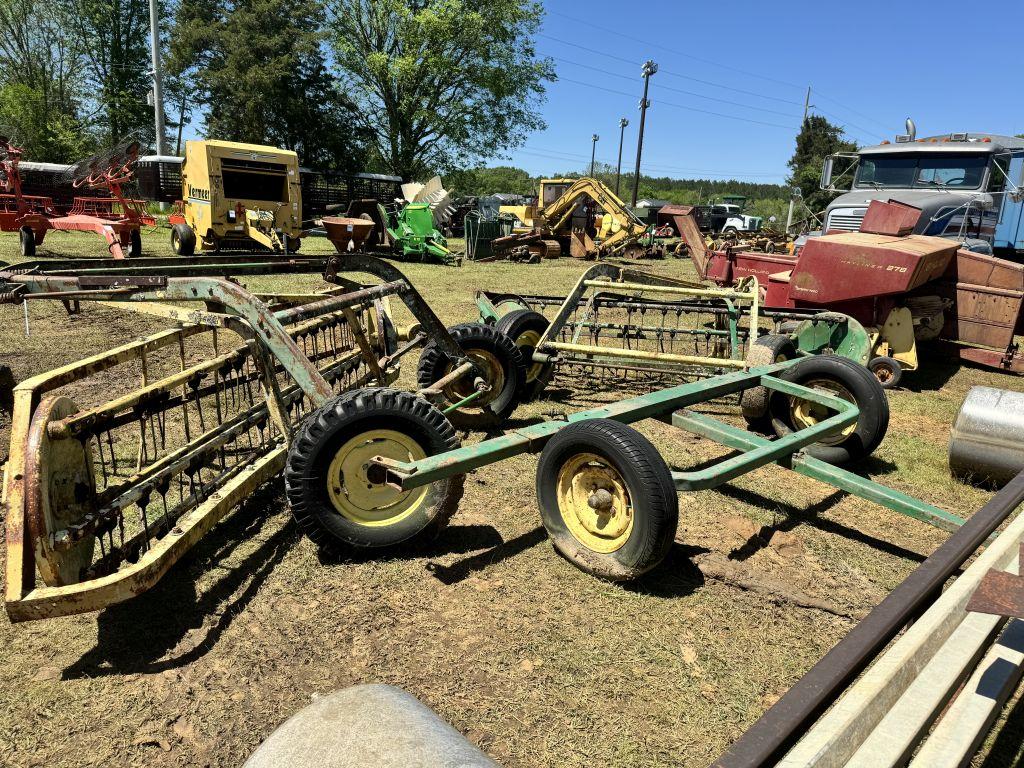 John Deere hay rakes and dolly