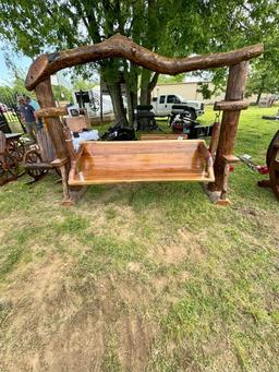 Cedar bench swing