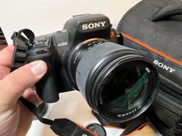 SONY a300 CAMERA - MODEL DSLR-A300- WITH 2 LENSES & SONY PROFESSIONAL BAG
