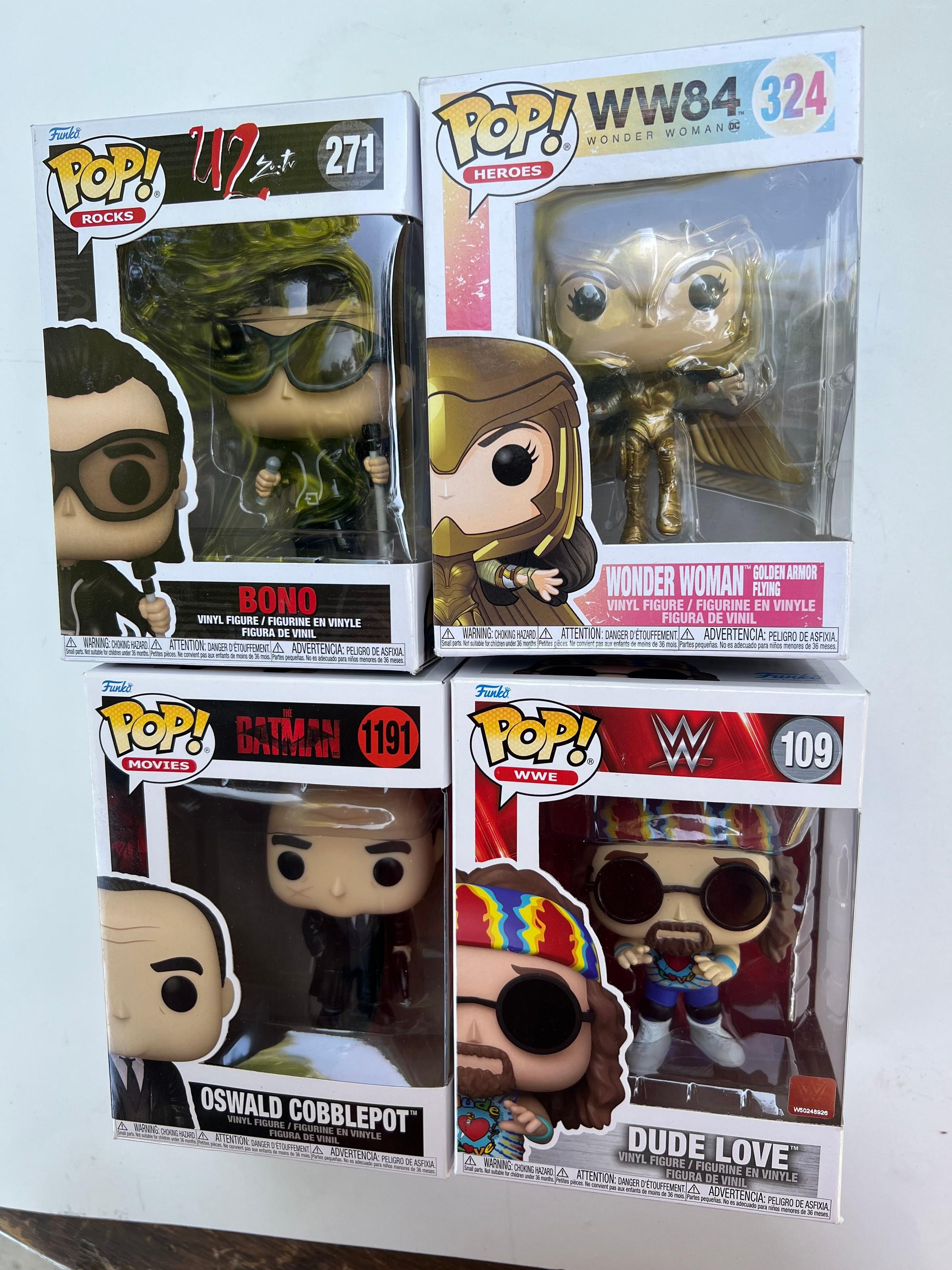 FUNKO POPS - U2, WW84, BATMAN, WWE