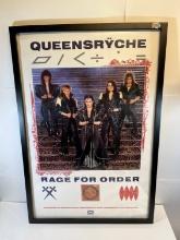 QUEENSRYCHE "RAGE FOR ORDER" POSTER - FRAMED - 1986