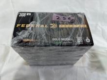 BOXES - FEDERAL PREMIUM 308 WIN 168 GRAIN GOLD METAL -(20 BER POX) 100 ROUN