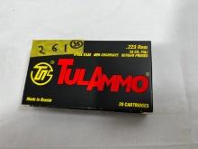BOXES - TUL AMMO .223 REM - 55 GRAIN FMJ STEEL CASE (20 PER)
