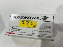 BOXES - WINCHESTER 9MM LUGER 124 GRAIN - FMJ