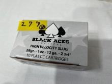 BOXES - BLACK ACES TACTICAL HV SLUG - 28 GRAIN 12 GAUGE SHELLS (10 PER)