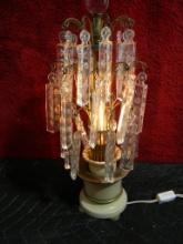 14" Lamp with Hanging Glass Ornaments