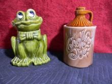 Frog and Jug Cookie Jar