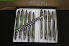 Lot of 400 Franklin Covey Lexington NFC0016-2MS Chrome Medium Nib Fountain Pens