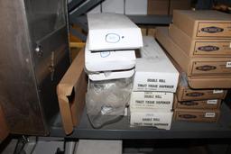 Lot of Washroom Equipment- Toilet Tissue Dispensers and Garbage Recepticles