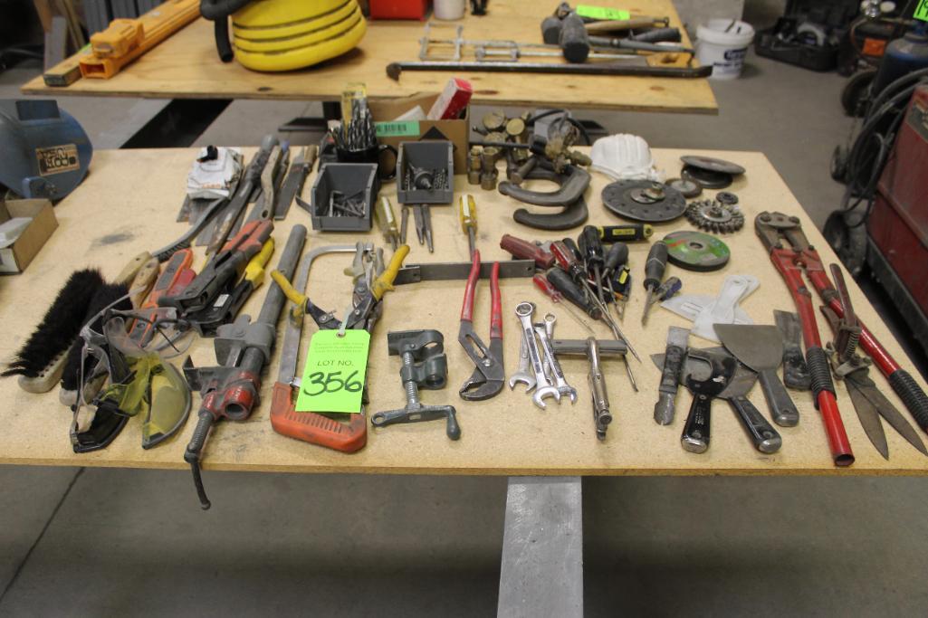 Lot of Assorted Hand Tools to Include Screw Drivers, Files, Clamps, Bolt Cutters