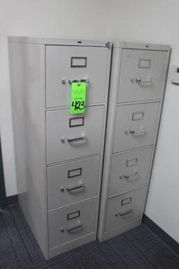 Lot of (2) Four-Drawer Hon File Cabinets