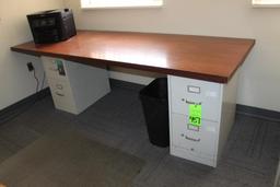 Lot of (2) Two Drawer Hon File Cabinets with Table Top