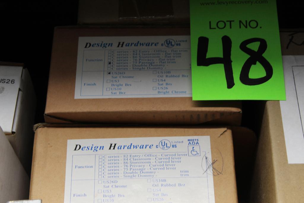 Lot of Design Hardware Flat and Curved Lever Sets, Mortise Locks and Box for Parts