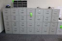 Lot of (7) Four-Drawer File Cabinets