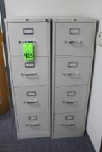 Lot of (2) Four-Drawer Hon File Cabinets