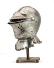 Very Rare French Or German Closed Burgonet Helmet For A 17th C. Young Aristocrat Knight Armor.