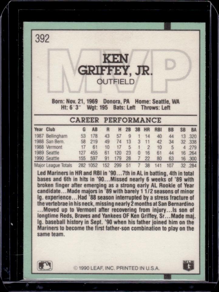 Ken Griffey Jr. 1990 Donruss MVP #392