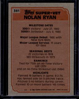 Nolan Ryan 1983 Topps Super Vet #361
