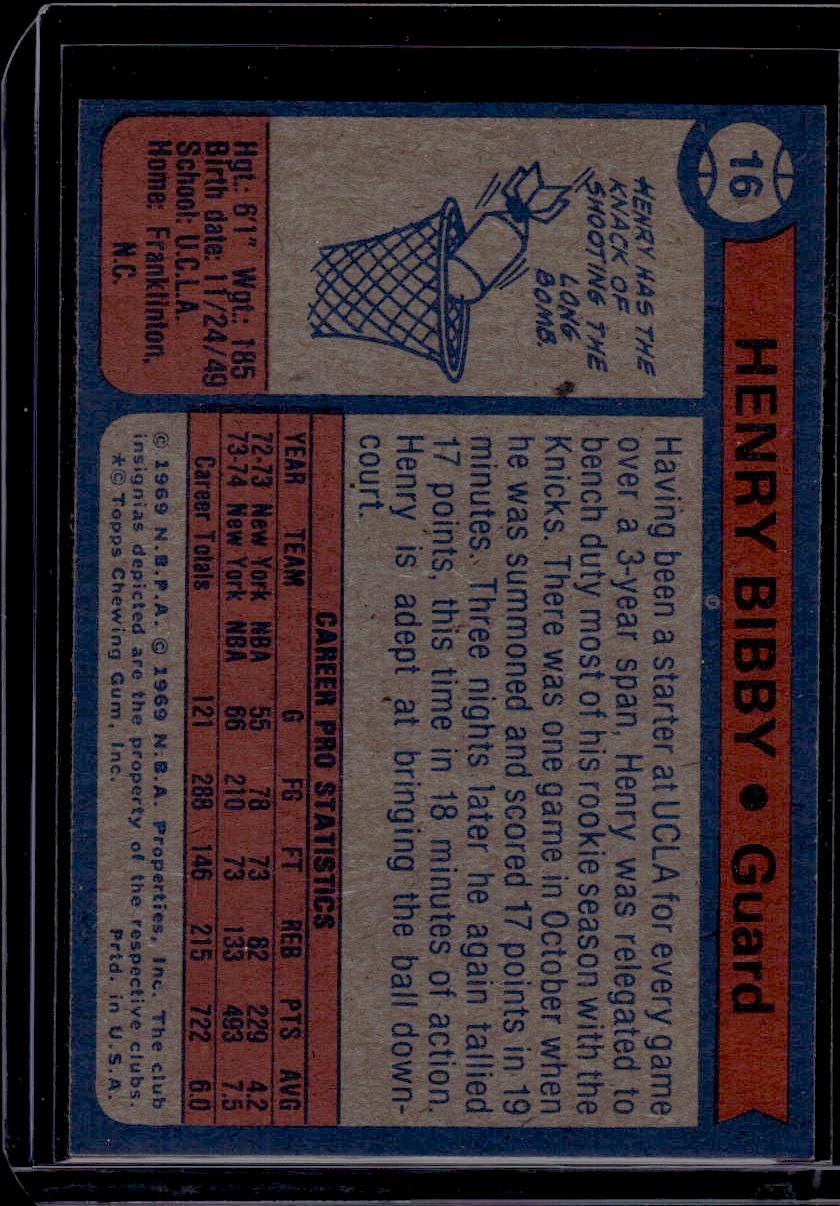 Henry Bibby 1974-75 Topps #16