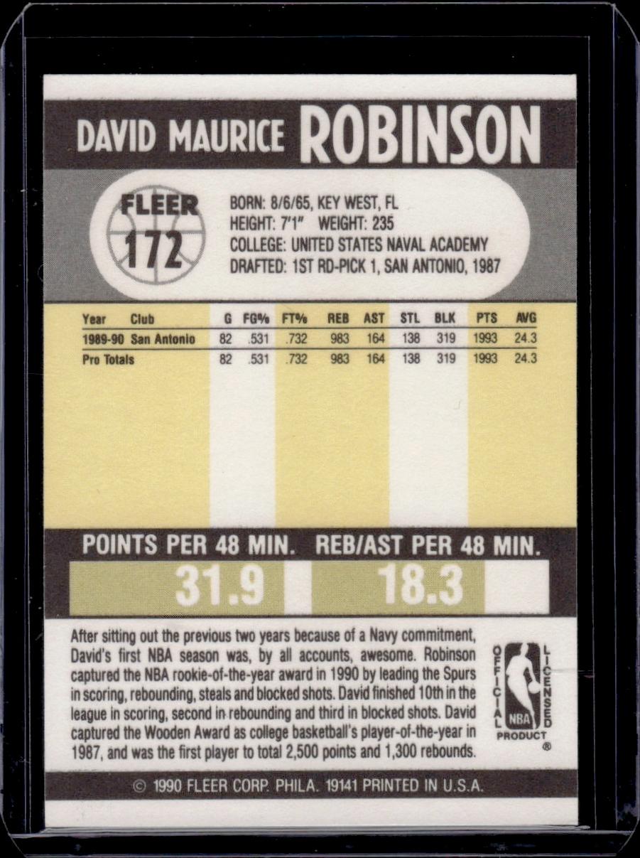 David Robinson 1990 Fleer #172