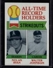 Nolan Ryan Walter Johnson 1979 Topps All Time Record Holders Strikeouts #417