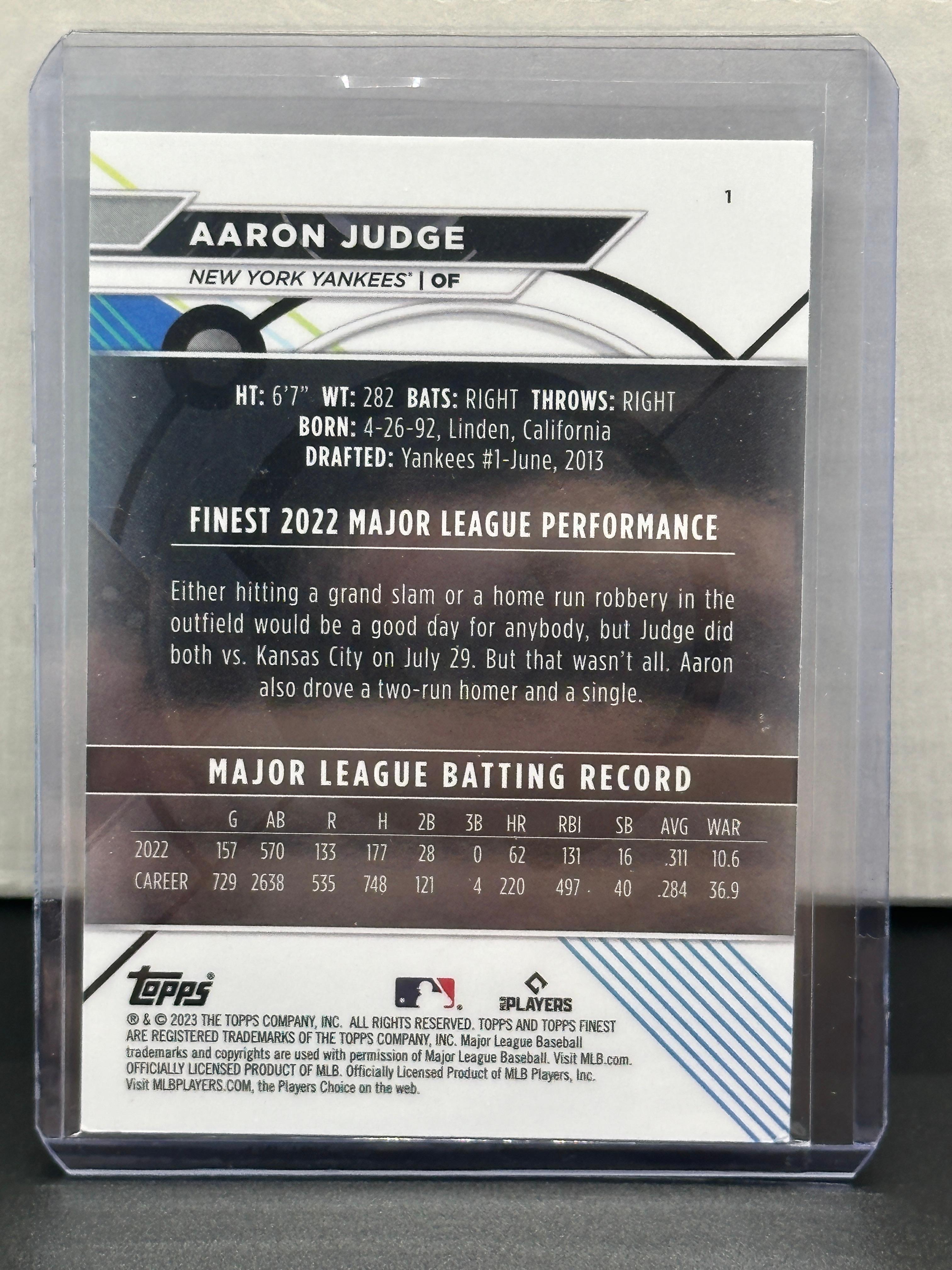 Aaron Judge 2023 Topps Finest #1