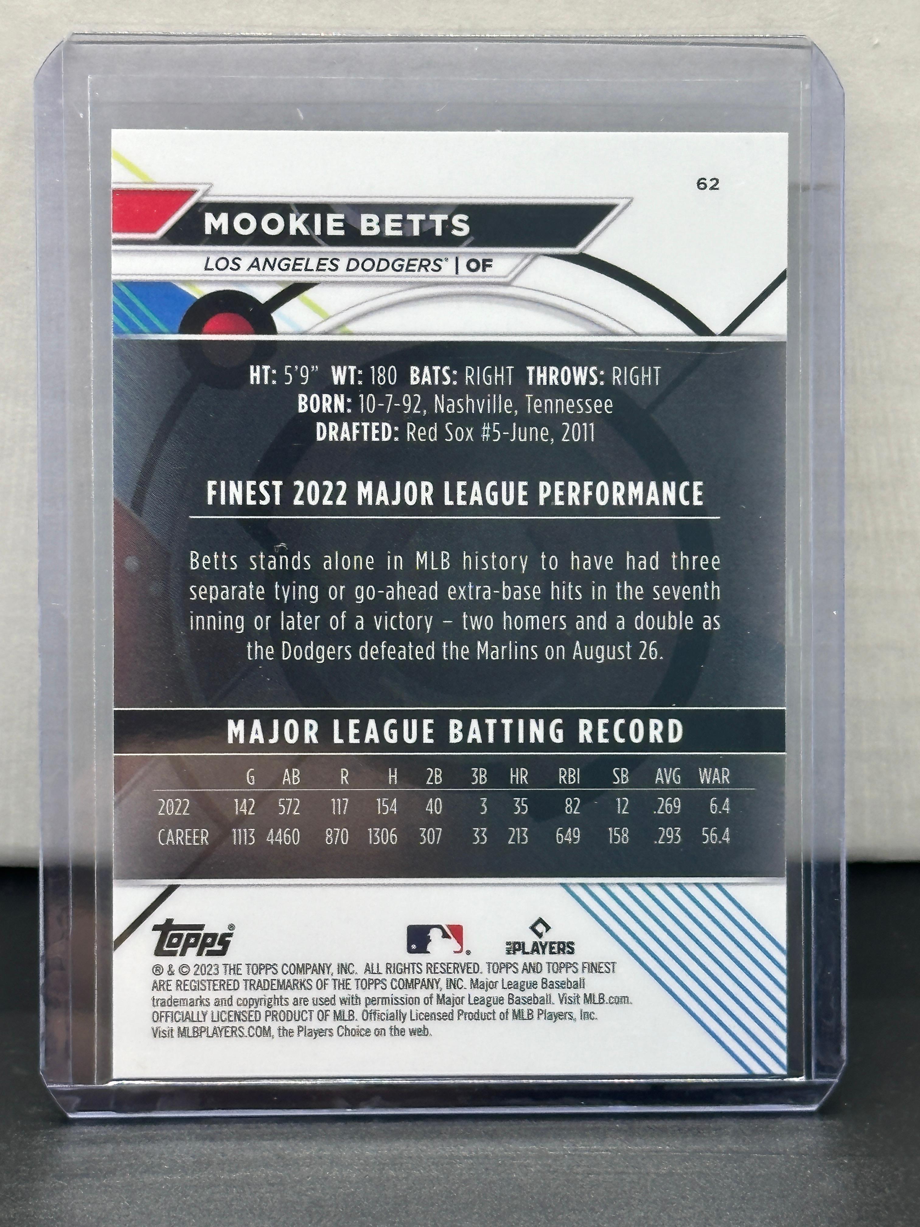 Mookie Betts 2023 Topps Finest #62