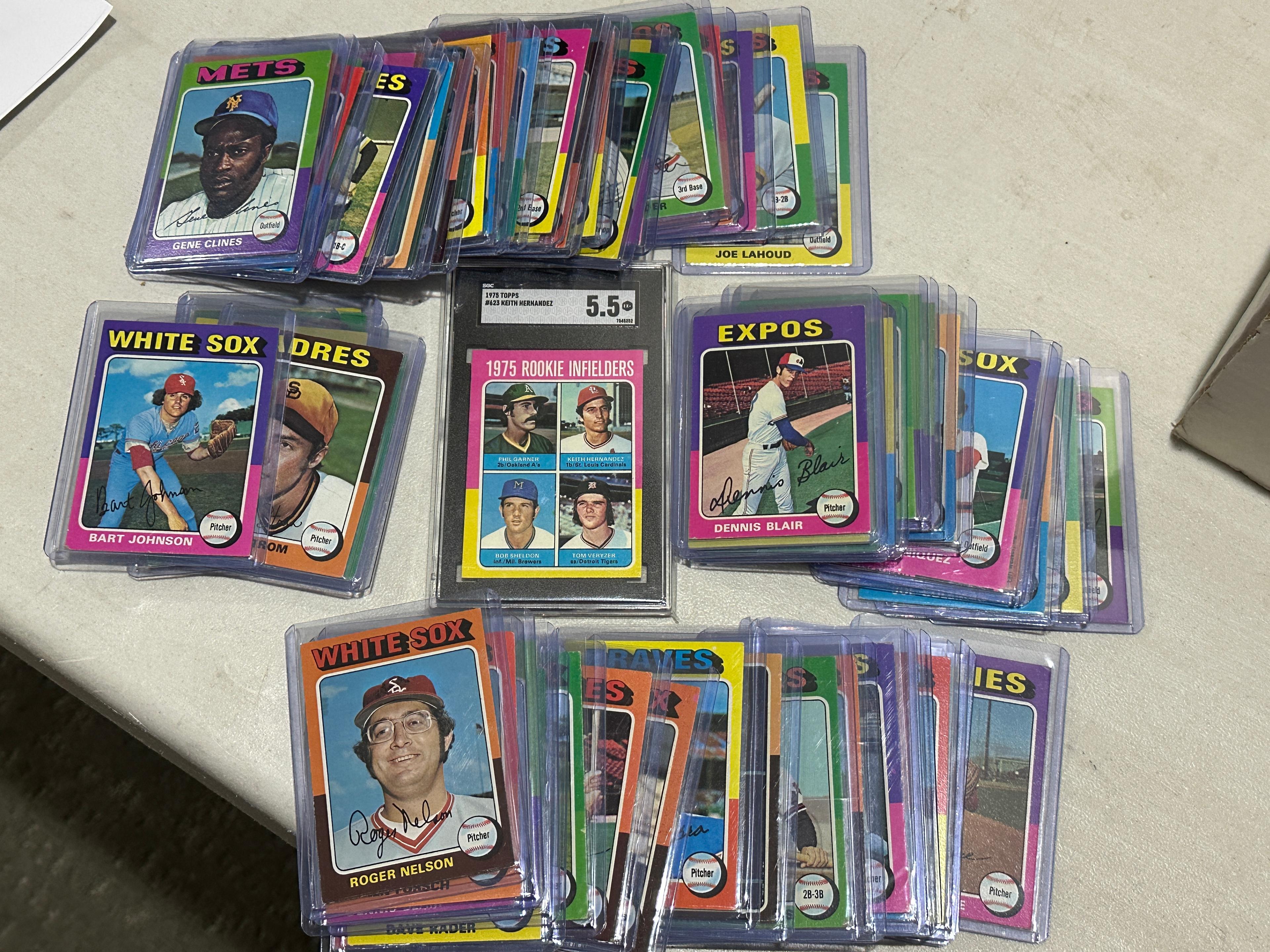 1975 Topps Lot of 138 Including Keith Hernandez Rookie SGC 5.5 EX+
