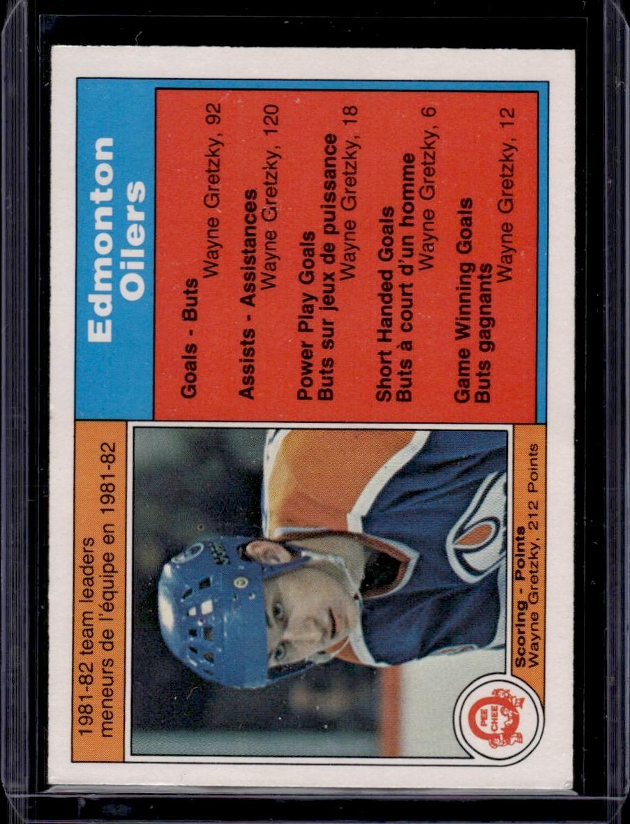 Wayne Gretzky 1982 O Pee Chee OPC Edmonton Oilers Scoring Leaders #99