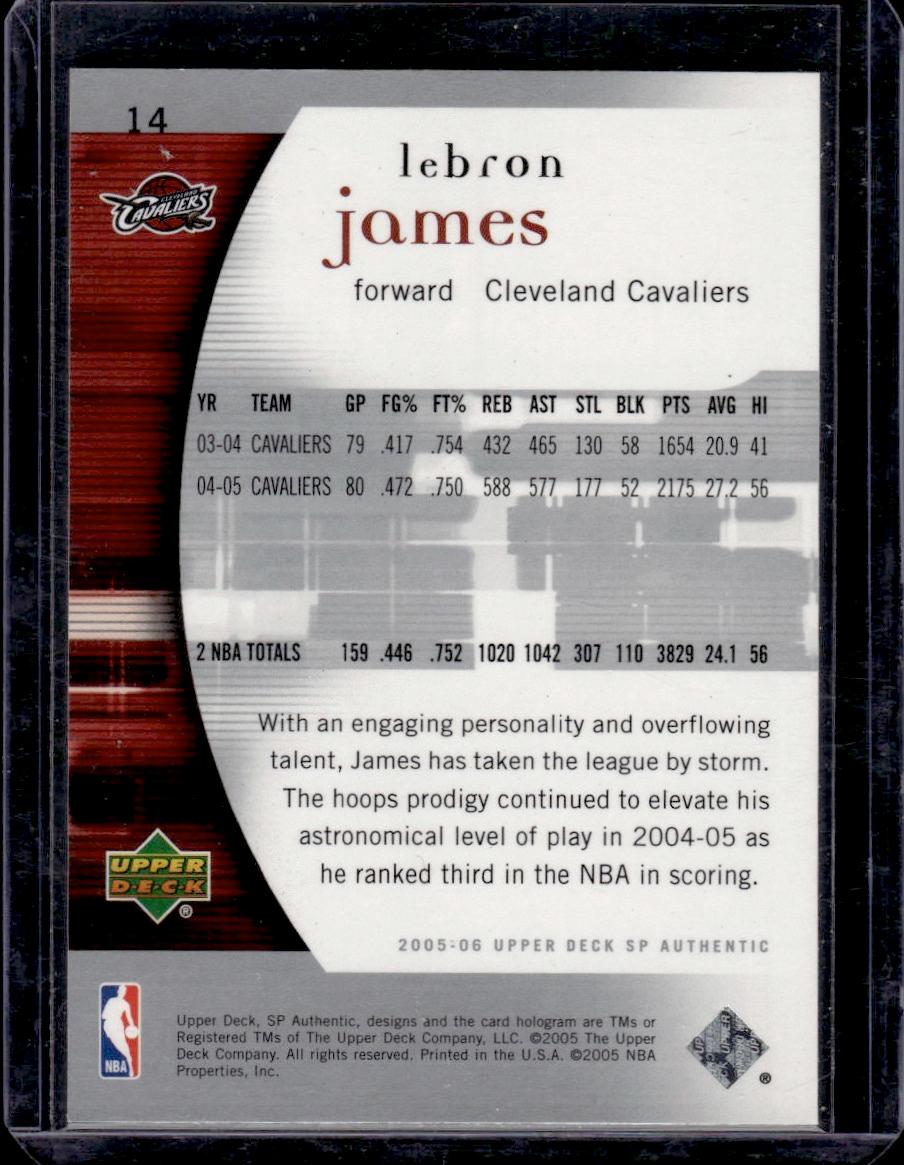 Lebron James 2005-06 Upper Deck SP Authentic #14