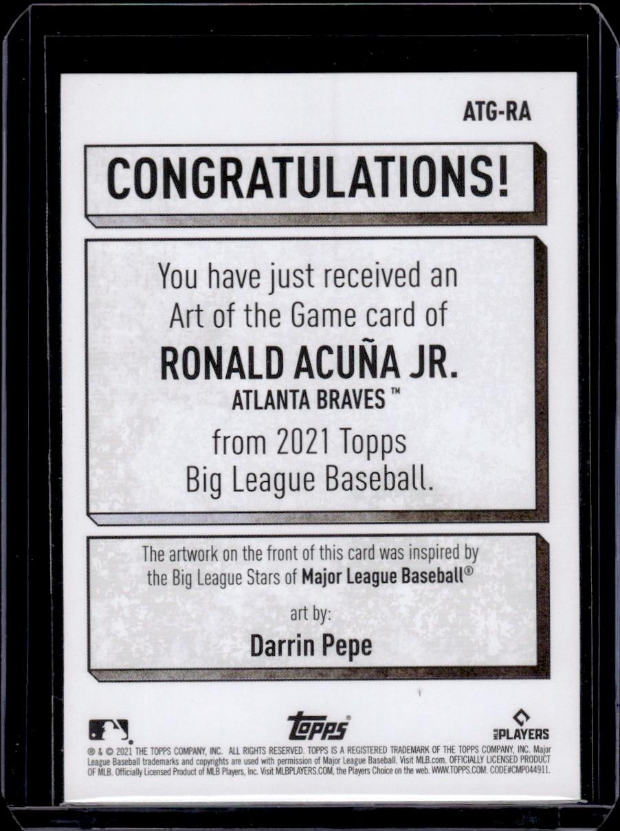 Ronald Acuna Jr. 2021 Topps Big League Art of the Game Insert #ATG-RA