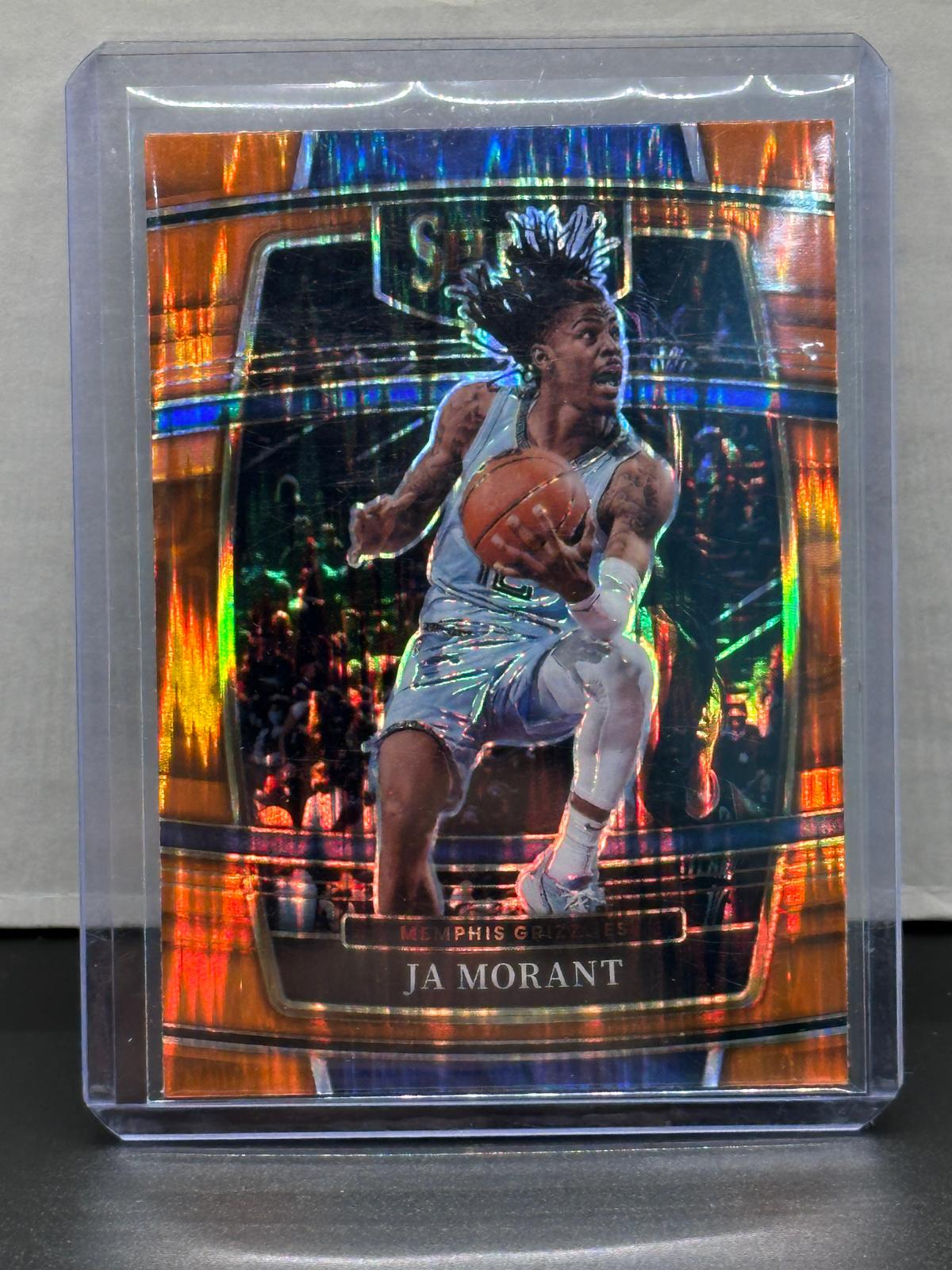 Ja Morant 2021-22 Panini Select Concourse Level Orange Shock Prizm Parallel #75