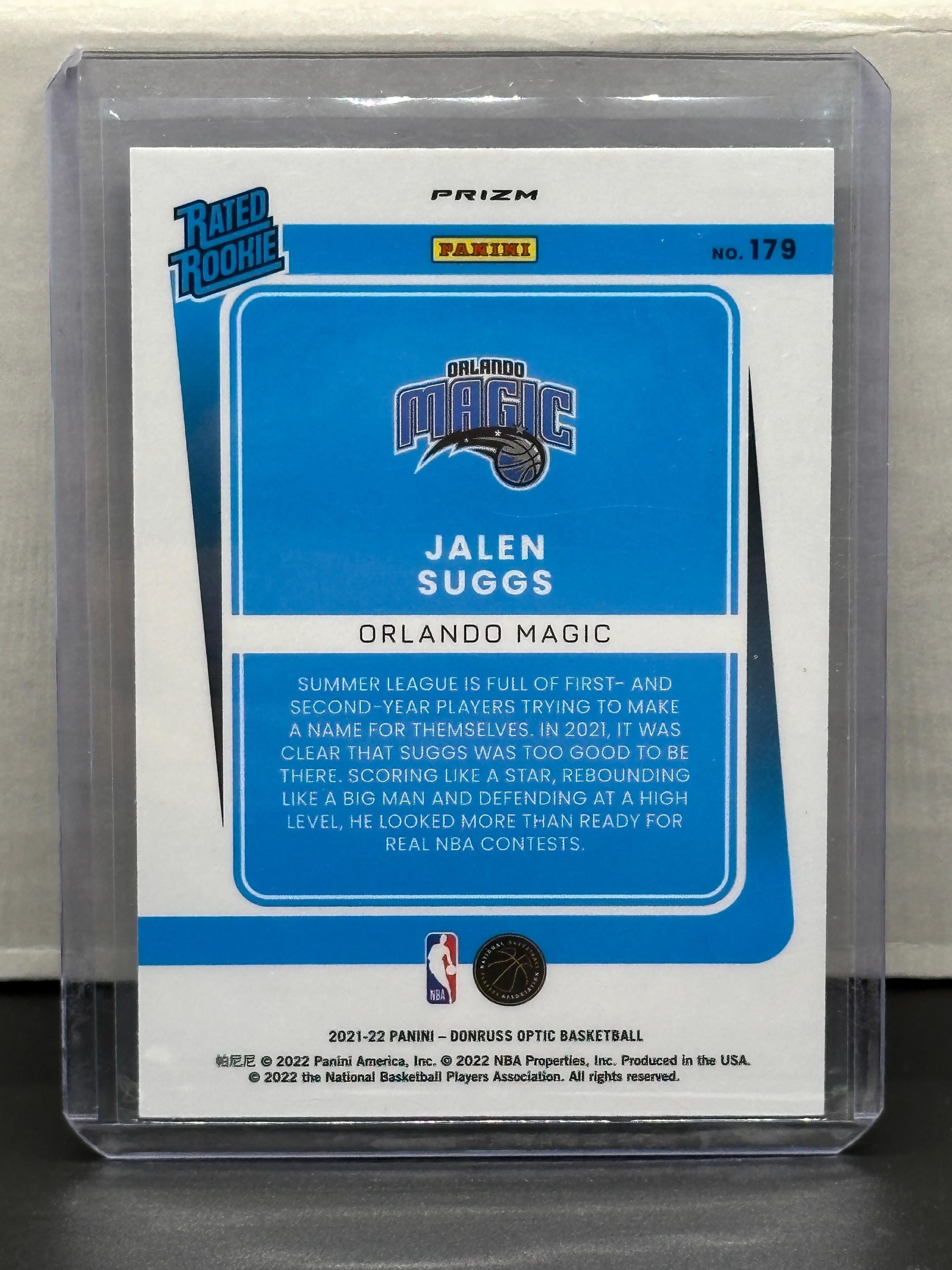 Jalen Suggs 2021-22 Panini Donruss Optic Rated Rookie RC Purple Prizm Parallel #179