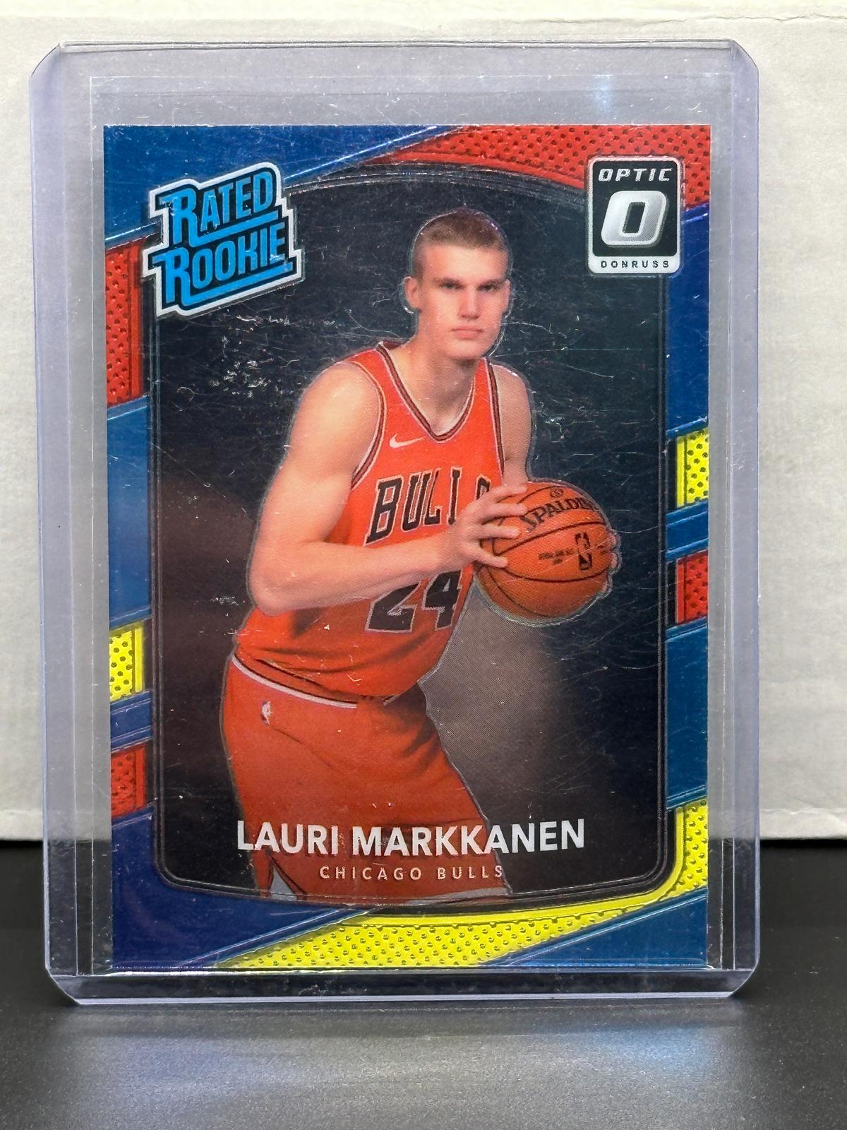 Lauri Markkanen 2017-18 Panini Donruss Optic Rated Rookie Red Yellow Parallel #159