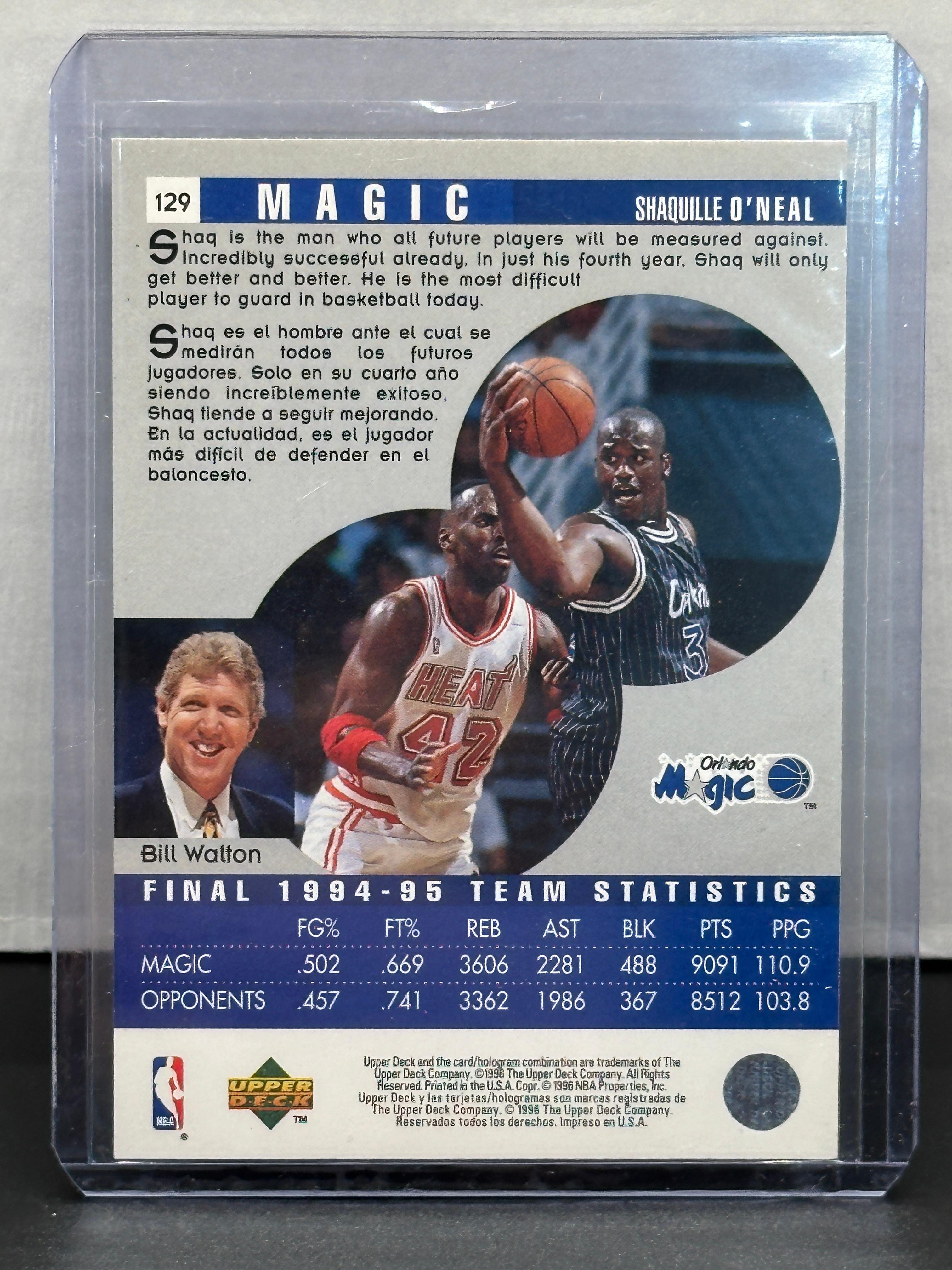 Shaquille O'Neal 1996 Upper Deck Collector's Choice Scouting Report #129