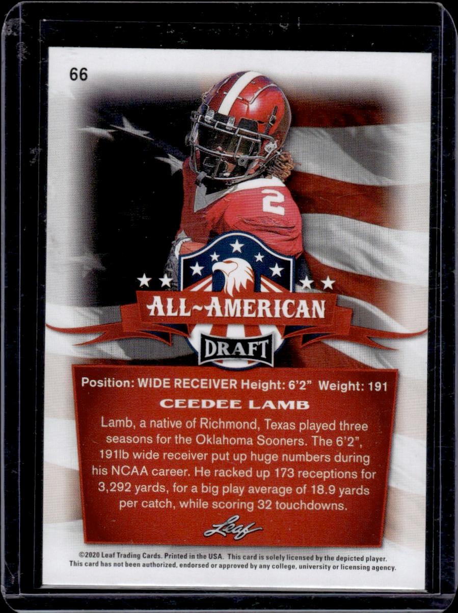 Ceedee Lamb 2020 Leaf All American Rookie RC #66