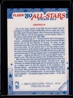 Chris Mullin 1989 Fleer All star Sticker Subset #9