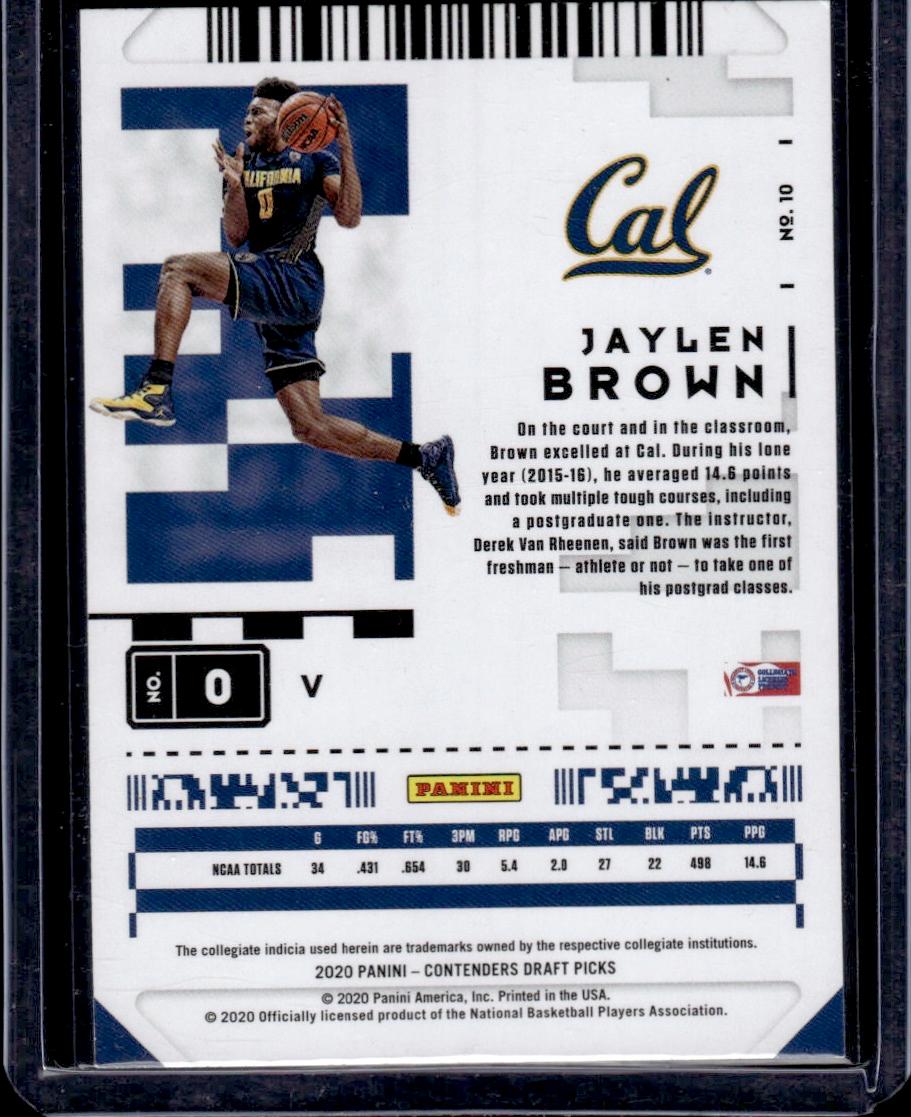 Jaylen Brown 2020 Panini Contenders Draft Picks #10