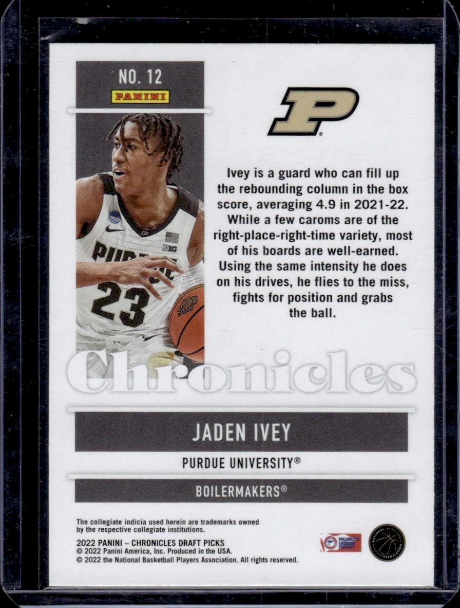 Jaden Ivey 2022-23 Panini Chronicles #12