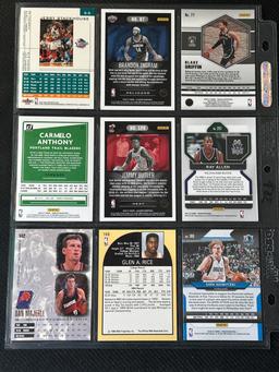 9 Card Basketball Lot in Pages - Different Players, years, conditions