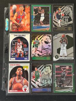 9 Card Basketball Lot in Pages - Different Players, years, conditions