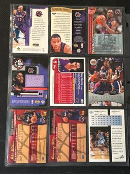 9 Card Basketball Lot in Pages - different players, years, conditions