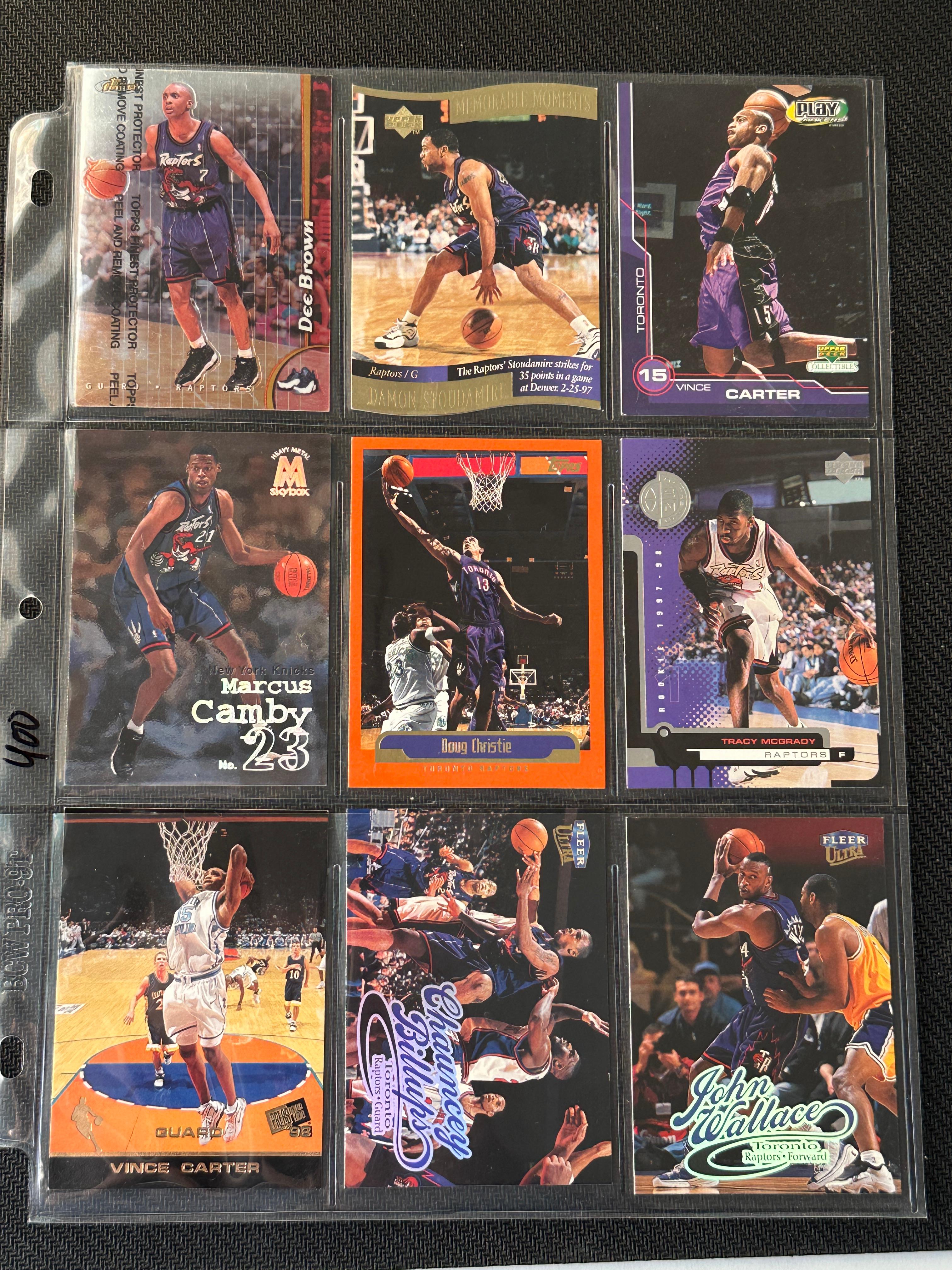 9 Card Basketball Lot in Pages - different players, years, conditions