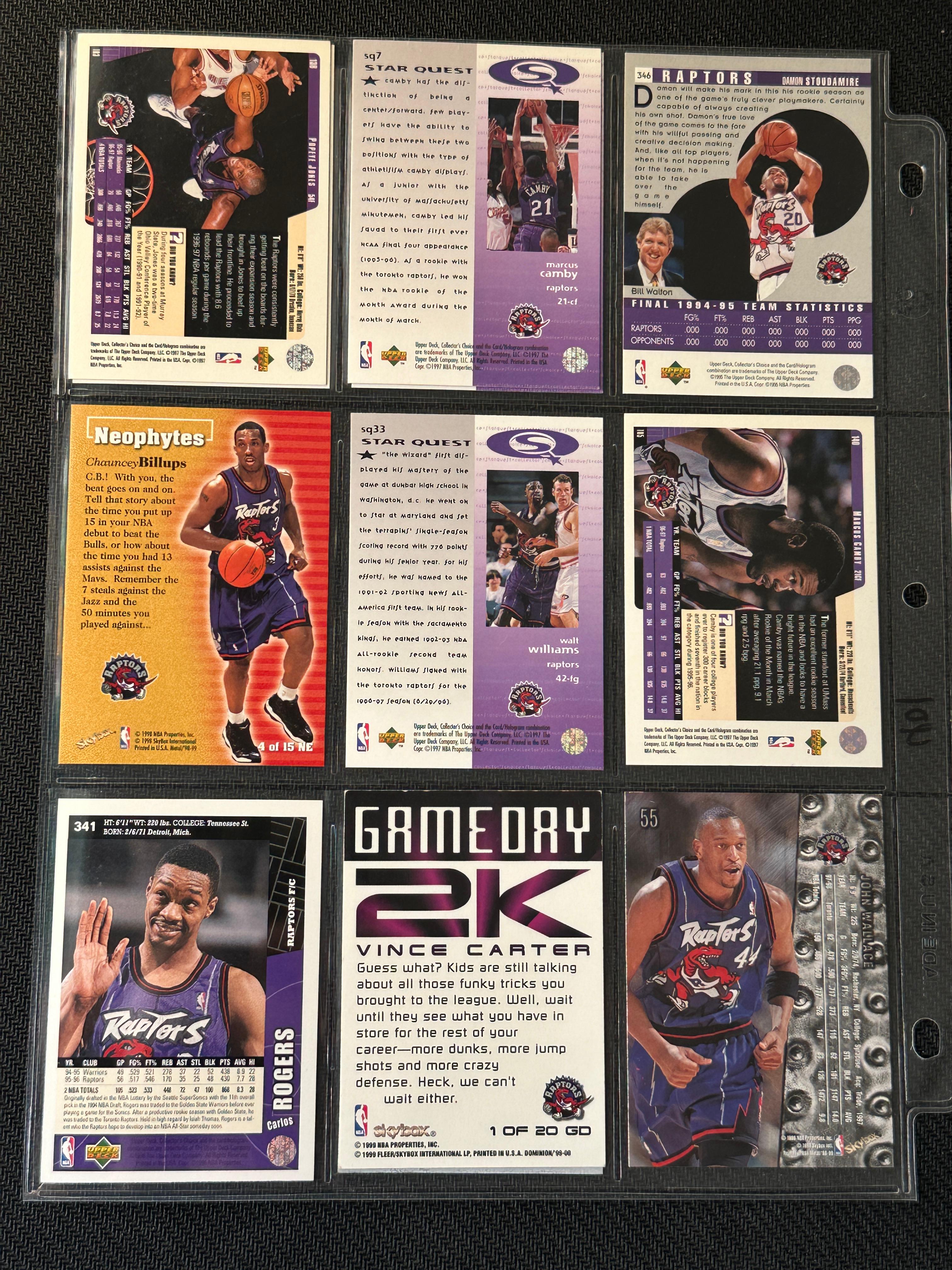 9 Card Basketball Lot in Pages - different players, years, conditions