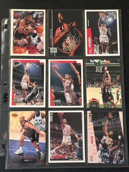 9 Card Basketball Lot in Pages - different players, years, conditions