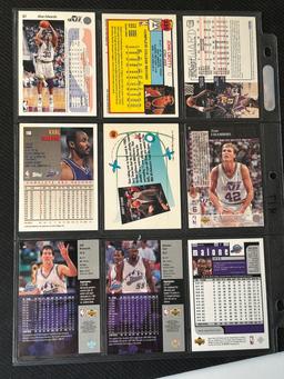 9 Card Basketball Lot in Pages - different players, years, conditions