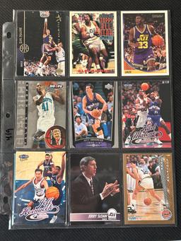 9 Card Basketball Lot in Pages - different players, years, conditions