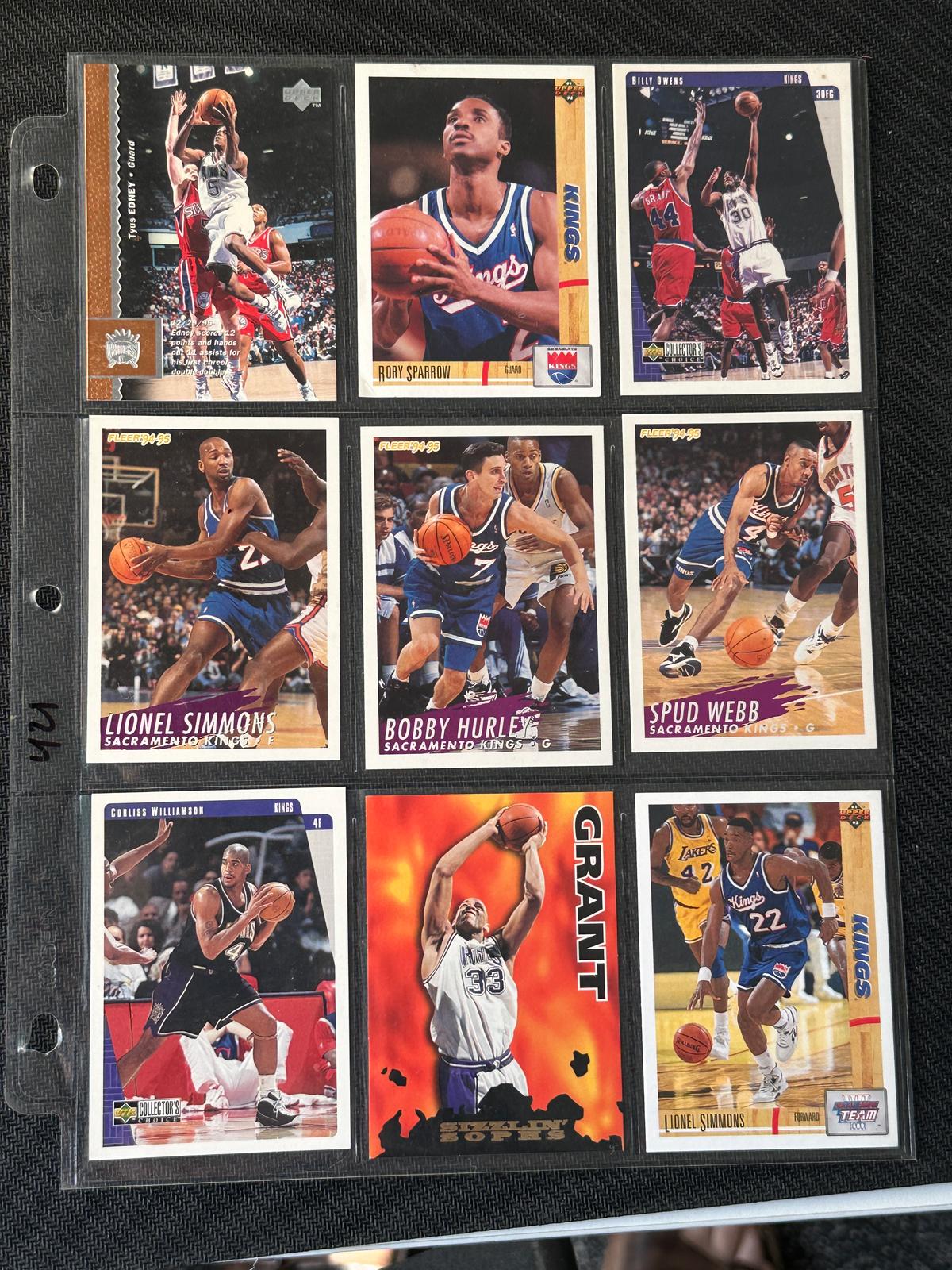 9 Card Basketball Lot in Pages - different players, years, conditions