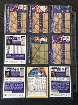 9 Card Basketball Lot in Pages - different players, years, conditions