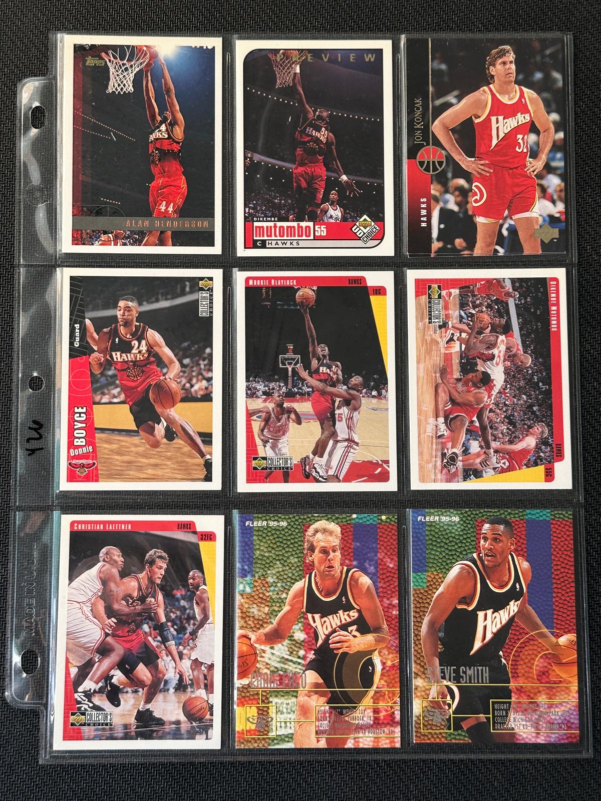 9 Card Basketball Lot in Pages - different players, years, conditions